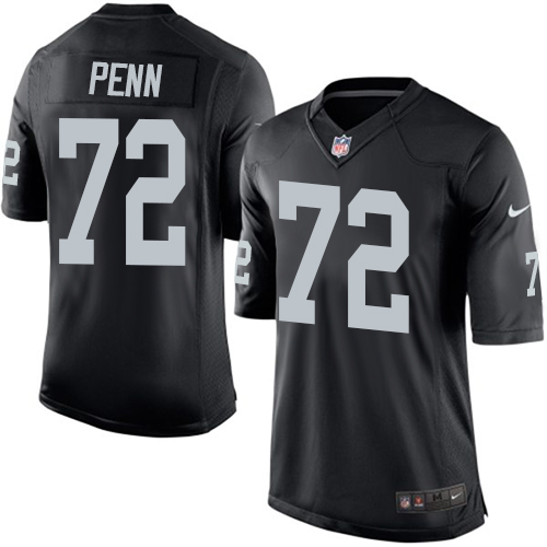 Youth Elite Donald Penn Nike Jersey Black Home - #72 NFL Oakland Raiders